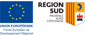 Logo du programme opérationnel régional FEDER-FSE de la Région Provence-Alpes-Côte d’Azur pour la période de programmation 2014-2020 de la Politique de Cohésion économique, sociale et territoriale de l’Union européenne