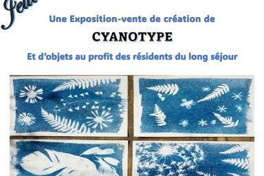 Affiche de présentation de l'exposition vente au profit des résidents du long séjour