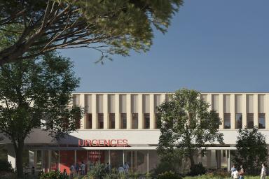Photo représentant le futur bâtiment des urgences