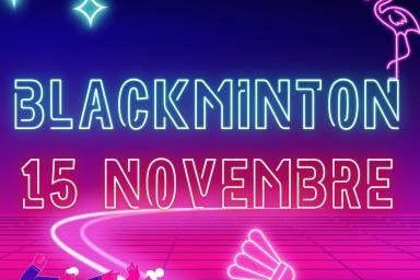 Affiche pour la soirée blackminton