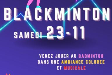 Affiche pour la soirée blackminton