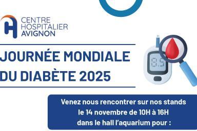 Affiche annonçant la Journée mondiale du diabète le 14 novembre 2025