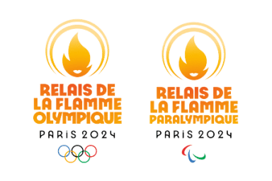 Logo du relais de la flamme olympique pour les jeux de Paris 2024