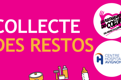 Affiche pour la collecte des restos du cœur à l'hôpital - Agrandir l'image, fenêtre modale