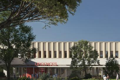Photo représentant le futur bâtiment des urgences - Agrandir l'image, fenêtre modale
