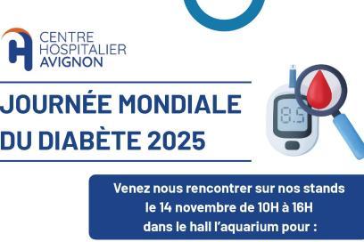 Affiche annonçant la Journée mondiale du diabète le 14 novembre 2025 - Agrandir l'image, fenêtre modale