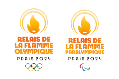 Logo du relais de la flamme olympique pour les jeux de Paris 2024 - Agrandir l'image, fenêtre modale
