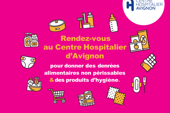 Affiche pour la collecte des restos du cœur à l'hôpital - Agrandir l'image, fenêtre modale