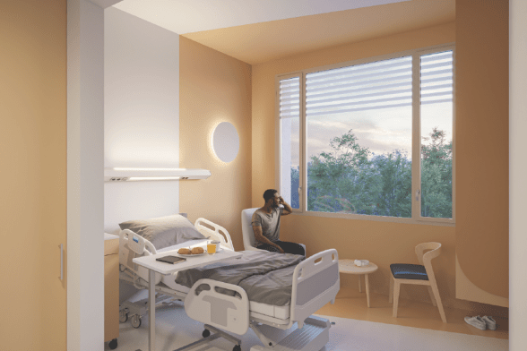 Photos d'architecte d'un homme dans une chambre d'hôpital - Agrandir l'image, fenêtre modale