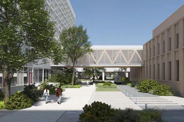 Plan d'architecte des futurs bâtiments du Centre Hospitalier d'Avignon - Agrandir l'image, fenêtre modale