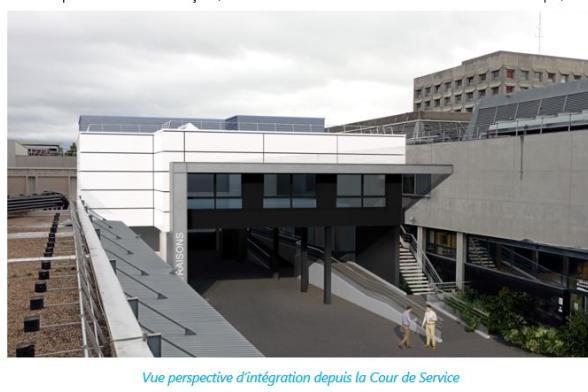 Image d'architecture du bâtiment d'extension de la réanimation - Agrandir l'image, fenêtre modale