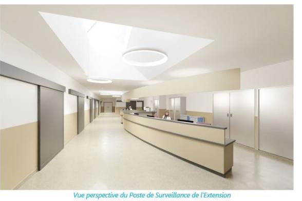 Image d'architecture du poste de surveillance de la réanimation - Agrandir l'image, fenêtre modale